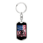 Cycling Flag Cycling Keychain Stainless Steel or 18k Gold Dog Tag Keyring-Express Your Love Gifts