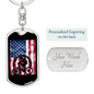 Cycling Flag Cycling Keychain Stainless Steel or 18k Gold Dog Tag Keyring-Express Your Love Gifts