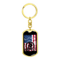Cycling Flag Cycling Keychain Stainless Steel or 18k Gold Dog Tag Keyring-Express Your Love Gifts