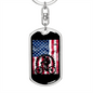Cycling Flag Cycling Keychain Stainless Steel or 18k Gold Dog Tag Keyring-Express Your Love Gifts