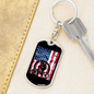 Cycling Flag Cycling Keychain Stainless Steel or 18k Gold Dog Tag Keyring-Express Your Love Gifts
