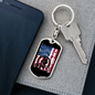 Cycling Flag Cycling Keychain Stainless Steel or 18k Gold Dog Tag Keyring-Express Your Love Gifts