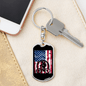 Cycling Flag Cycling Keychain Stainless Steel or 18k Gold Dog Tag Keyring-Express Your Love Gifts