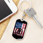 Cycling Flag Cycling Keychain Stainless Steel or 18k Gold Dog Tag Keyring-Express Your Love Gifts