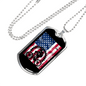 Cycling Flag Cycling Necklace Stainless Steel or 18k Gold Dog Tag 24"-Express Your Love Gifts