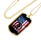 Cycling Flag Cycling Necklace Stainless Steel or 18k Gold Dog Tag 24"-Express Your Love Gifts