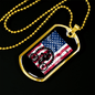Cycling Flag Cycling Necklace Stainless Steel or 18k Gold Dog Tag 24"-Express Your Love Gifts