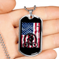 Cycling Flag Cycling Necklace Stainless Steel or 18k Gold Dog Tag 24"-Express Your Love Gifts