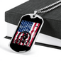 Cycling Flag Cycling Necklace Stainless Steel or 18k Gold Dog Tag 24"-Express Your Love Gifts
