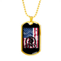Cycling Flag Cycling Necklace Stainless Steel or 18k Gold Dog Tag 24"-Express Your Love Gifts