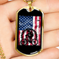 Cycling Flag Cycling Necklace Stainless Steel or 18k Gold Dog Tag 24"-Express Your Love Gifts