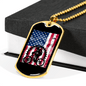 Cycling Flag Cycling Necklace Stainless Steel or 18k Gold Dog Tag 24"-Express Your Love Gifts