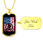 Cycling Flag Cycling Necklace Stainless Steel or 18k Gold Dog Tag 24"-Express Your Love Gifts