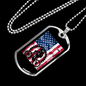 Cycling Flag Cycling Necklace Stainless Steel or 18k Gold Dog Tag 24"-Express Your Love Gifts