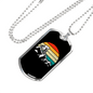 Cycling With Moon Cycling Necklace Stainless Steel or 18k Gold Dog Tag 24"-Express Your Love Gifts