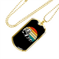 Cycling With Moon Cycling Necklace Stainless Steel or 18k Gold Dog Tag 24"-Express Your Love Gifts