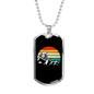 Cycling With Moon Cycling Necklace Stainless Steel or 18k Gold Dog Tag 24"-Express Your Love Gifts