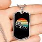 Cycling With Moon Cycling Necklace Stainless Steel or 18k Gold Dog Tag 24"-Express Your Love Gifts