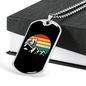 Cycling With Moon Cycling Necklace Stainless Steel or 18k Gold Dog Tag 24"-Express Your Love Gifts