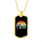 Cycling With Moon Cycling Necklace Stainless Steel or 18k Gold Dog Tag 24"-Express Your Love Gifts