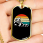 Cycling With Moon Cycling Necklace Stainless Steel or 18k Gold Dog Tag 24"-Express Your Love Gifts