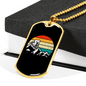 Cycling With Moon Cycling Necklace Stainless Steel or 18k Gold Dog Tag 24"-Express Your Love Gifts