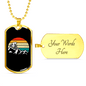 Cycling With Moon Cycling Necklace Stainless Steel or 18k Gold Dog Tag 24"-Express Your Love Gifts