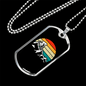 Cycling With Moon Cycling Necklace Stainless Steel or 18k Gold Dog Tag 24"-Express Your Love Gifts