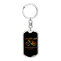 Cycopath Cycling Keychain Stainless Steel or 18k Gold Dog Tag Keyring-Express Your Love Gifts