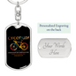 Cycopath Cycling Keychain Stainless Steel or 18k Gold Dog Tag Keyring-Express Your Love Gifts
