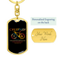 Cycopath Cycling Keychain Stainless Steel or 18k Gold Dog Tag Keyring-Express Your Love Gifts