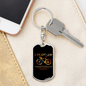Cycopath Cycling Keychain Stainless Steel or 18k Gold Dog Tag Keyring-Express Your Love Gifts