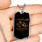 Cycopath Cycling Necklace Stainless Steel or 18k Gold Dog Tag 24"-Express Your Love Gifts