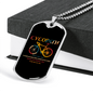 Cycopath Cycling Necklace Stainless Steel or 18k Gold Dog Tag 24"-Express Your Love Gifts