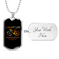 Cycopath Cycling Necklace Stainless Steel or 18k Gold Dog Tag 24"-Express Your Love Gifts