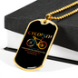 Cycopath Cycling Necklace Stainless Steel or 18k Gold Dog Tag 24"-Express Your Love Gifts