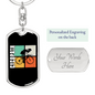 Cycopath Riding Cycling Keychain Stainless Steel or 18k Gold Dog Tag Keyring-Express Your Love Gifts