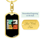 Cycopath Riding Cycling Keychain Stainless Steel or 18k Gold Dog Tag Keyring-Express Your Love Gifts