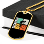 Cycopath Riding Cycling Necklace Stainless Steel or 18k Gold Dog Tag 24"-Express Your Love Gifts
