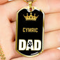 Cymric Cat Dad Necklace Stainless Steel or 18k Gold Dog Tag 24" Chain-Express Your Love Gifts