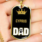 Cyprus Cat Dad Necklace Stainless Steel or 18k Gold Dog Tag 24" Chain-Express Your Love Gifts