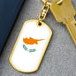 Cyprus Flag Keychain Dog Tag Stainless Steel or 18k Gold-Express Your Love Gifts