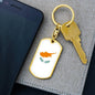 Cyprus Flag Keychain Dog Tag Stainless Steel or 18k Gold-Express Your Love Gifts