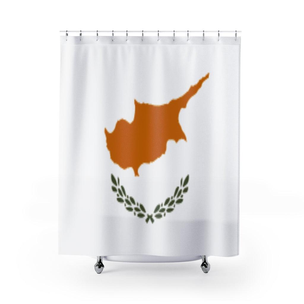 Cyprus Flag Stylish Design 71" x 74" Elegant Waterproof Shower Curtain for a Spa-like Bathroom Paradise Exceptional Craftsmanship-Express Your Love Gifts