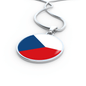 Czechia Flag Necklace Circle Pendant Stainless Steel or 18k Gold 18-22"-Express Your Love Gifts