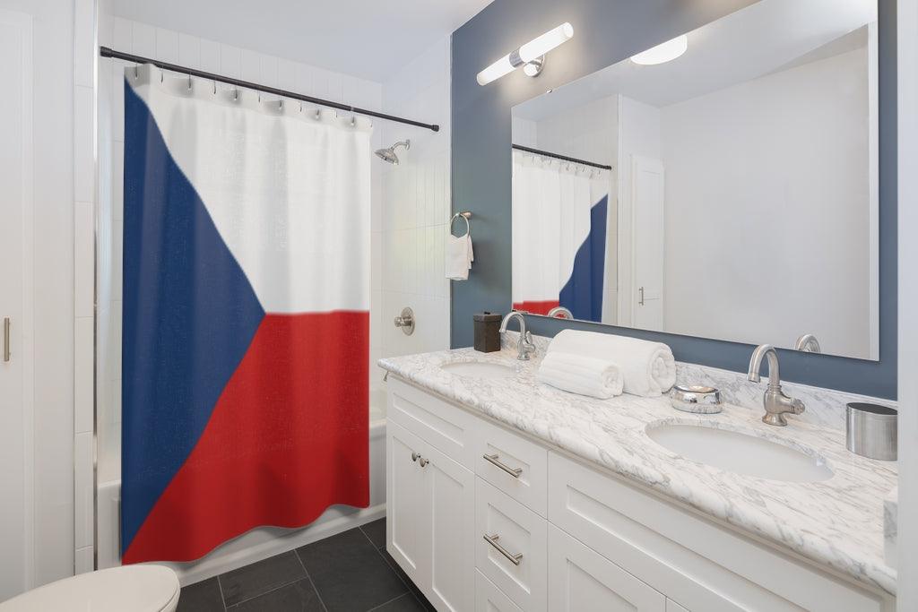 Czechia Flag Stylish Design 71" x 74" Elegant Waterproof Shower Curtain for a Spa-like Bathroom Paradise Exceptional Craftsmanship-Express Your Love Gifts