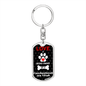 Czechoslovakian Vlcak Keychain Stainless Steel or 18k Gold Dog Tag Keyring-Express Your Love Gifts