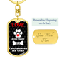 Czechoslovakian Vlcak Keychain Stainless Steel or 18k Gold Dog Tag Keyring-Express Your Love Gifts