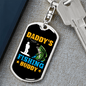 Daady'S Fishing Buddy Keychain Stainless Steel or 18k Gold Dog Tag Keyring-Express Your Love Gifts