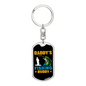 Daady'S Fishing Buddy Keychain Stainless Steel or 18k Gold Dog Tag Keyring-Express Your Love Gifts